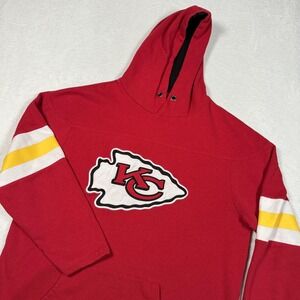 Kansas City Chiefs Hoodie Mens XL Red NFL Pullover '47‎ Kangaroo Pocket Stripes